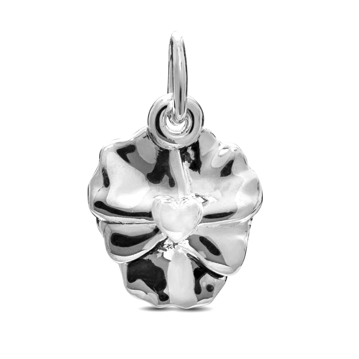 Violet Flower Silver Charm