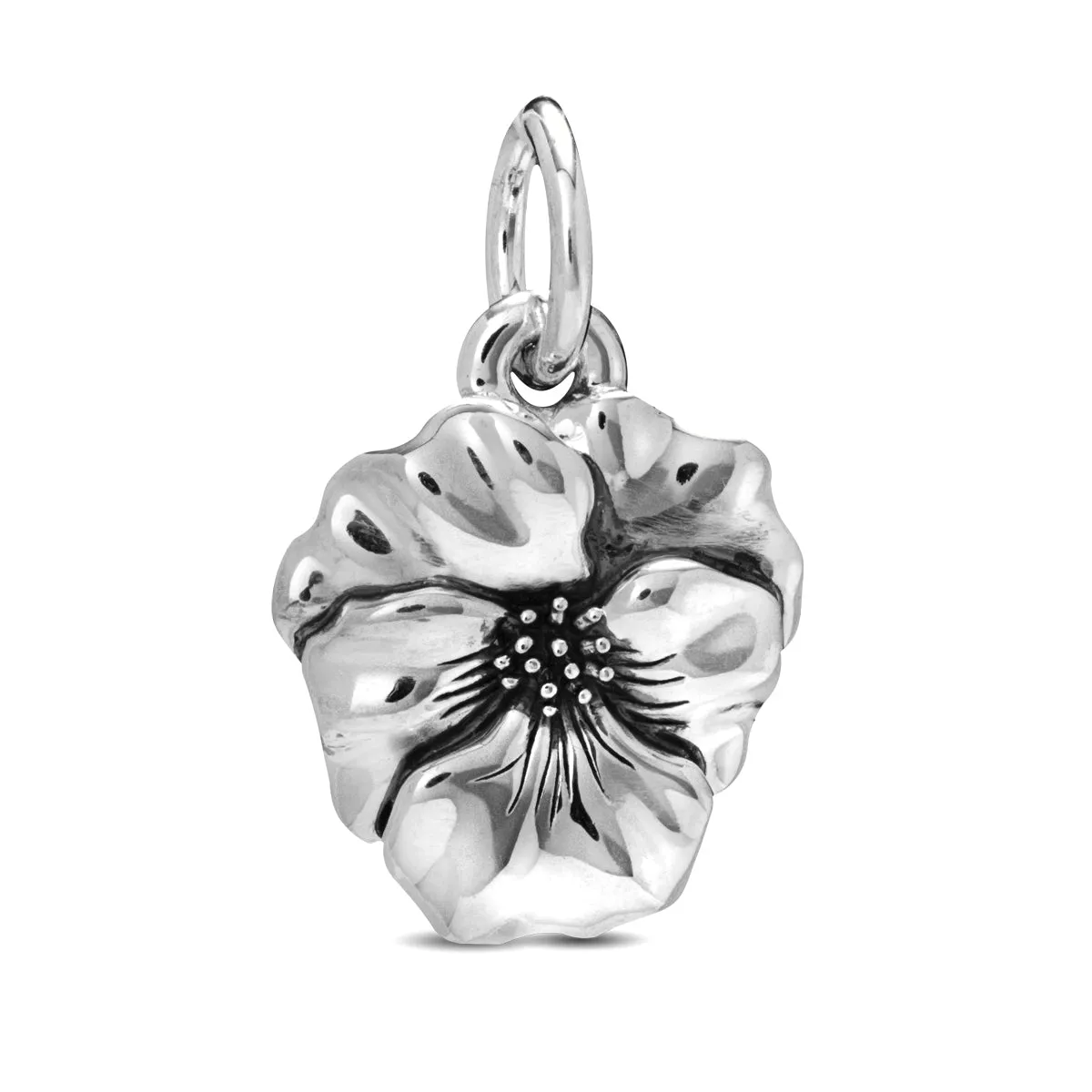 Violet Flower Silver Charm