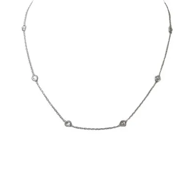 White Gold Crystal Necklace