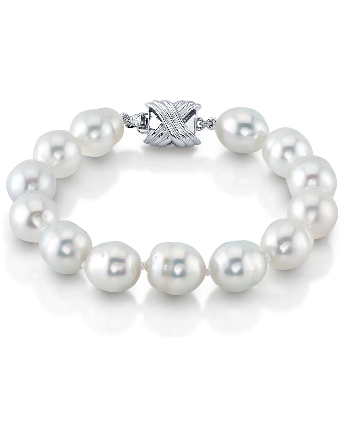 White South Sea Baroque Pearl Bracelet, 9.0-10.0mm