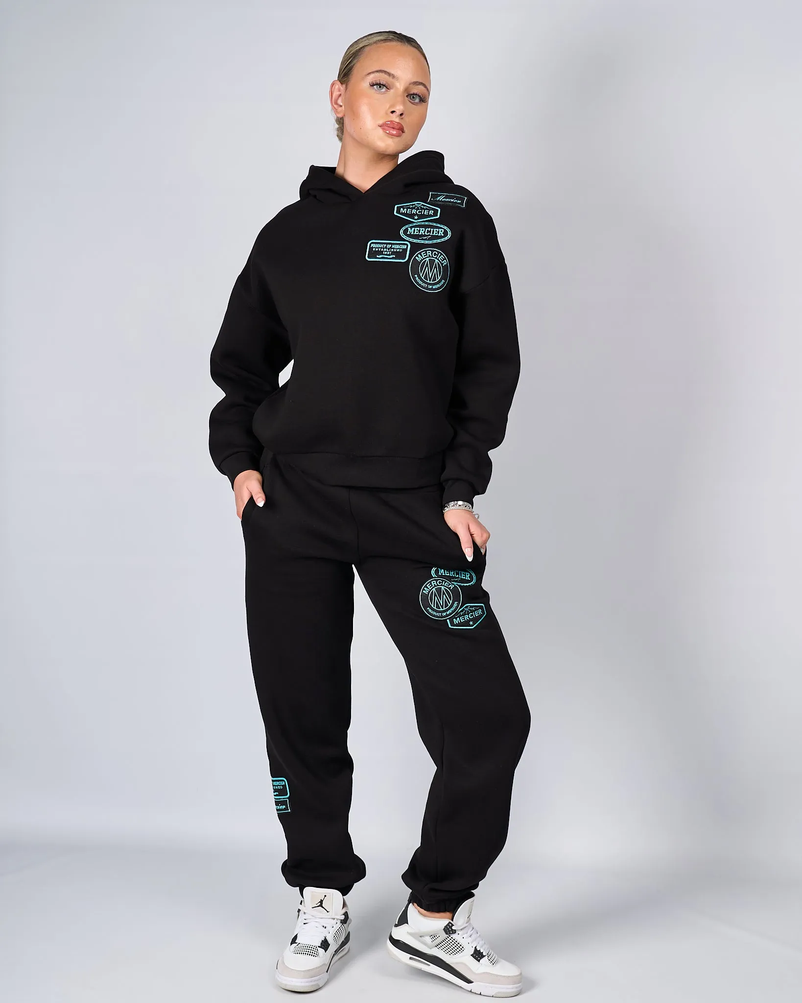 Womens Black Tiffany OG Badge Hoodie