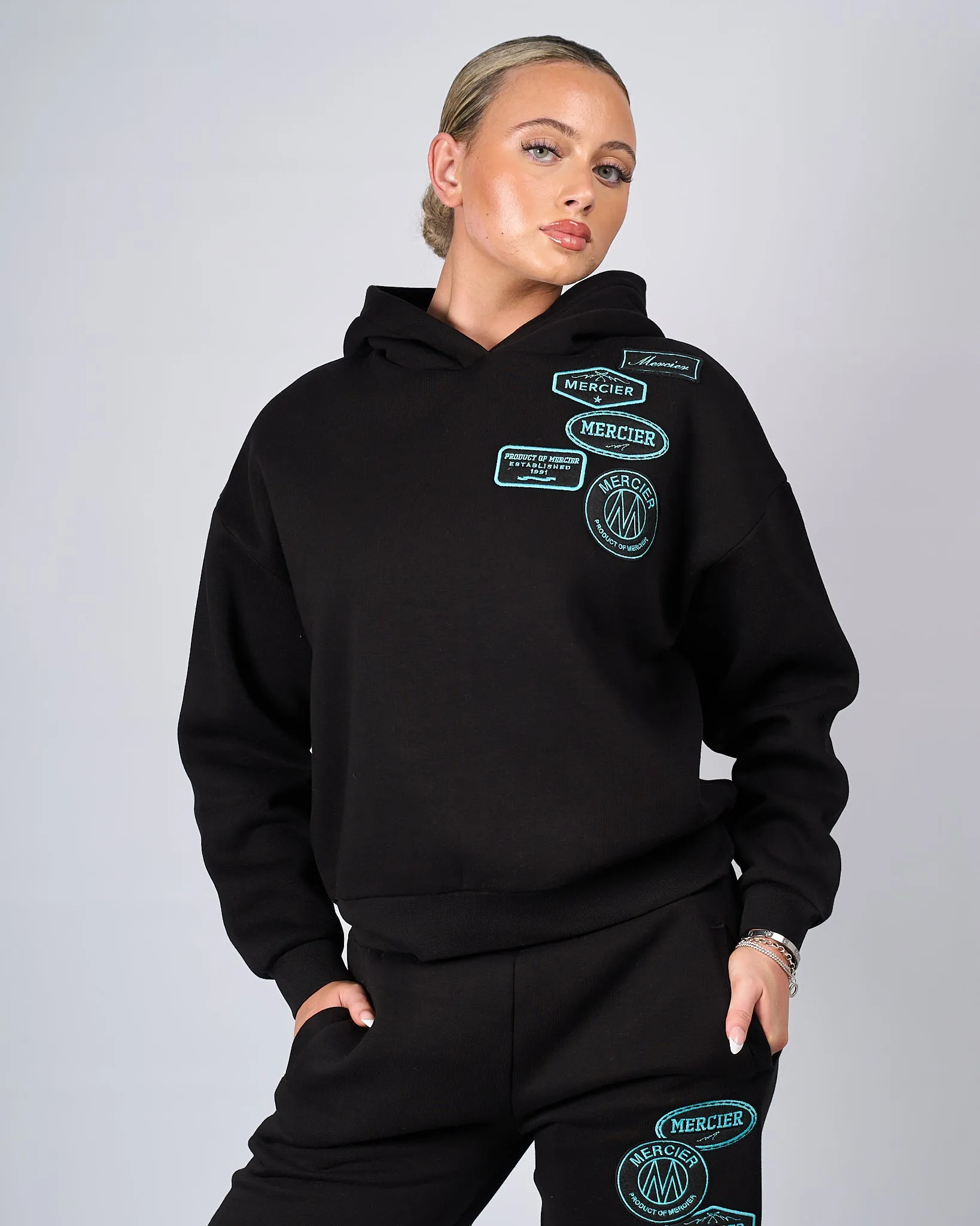 Womens Black Tiffany OG Badge Hoodie