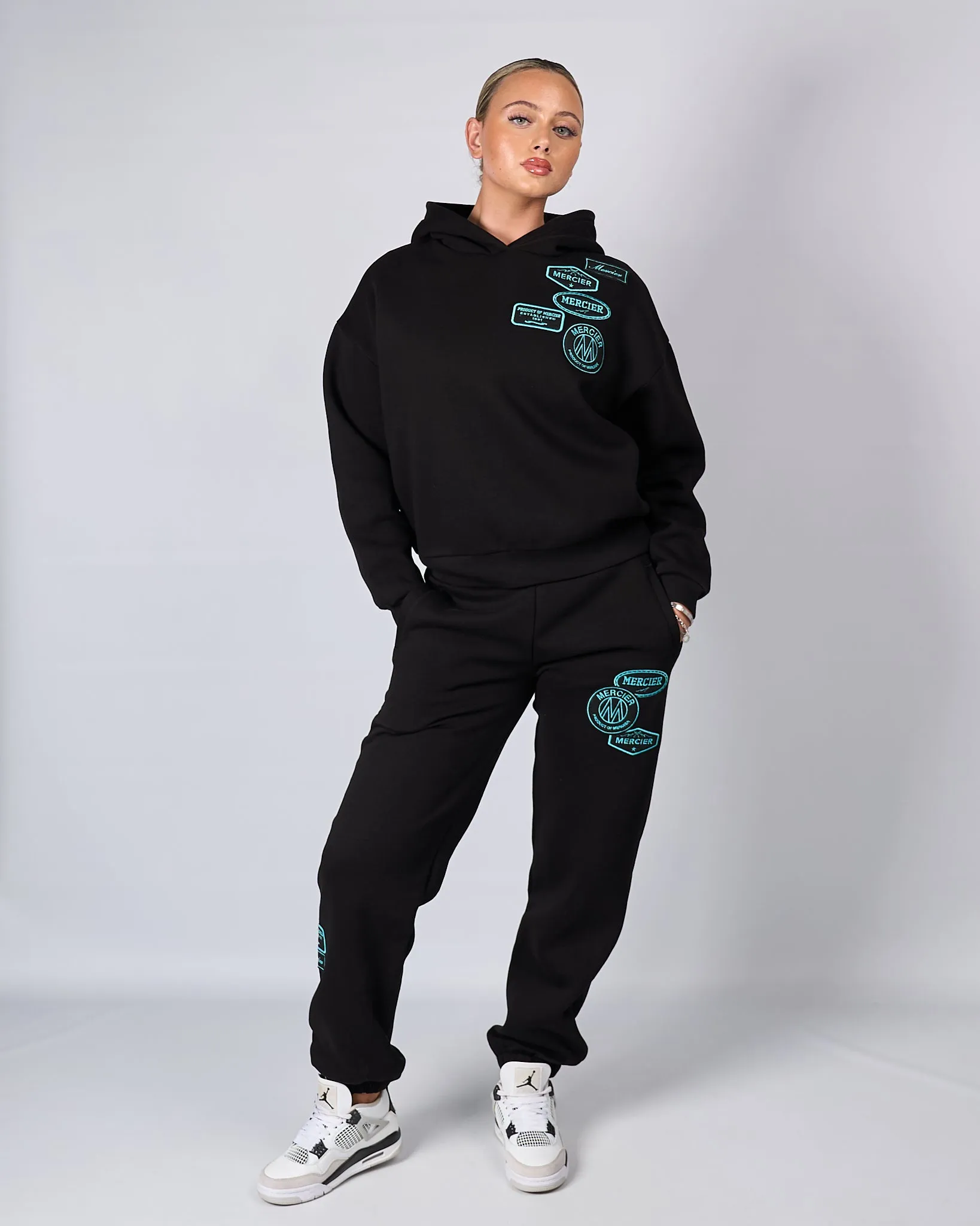 Womens Black Tiffany OG Badge Hoodie